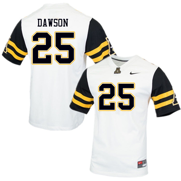 Men #25 Kaleb Dawson Appalachian State Mountaineers College Football Jerseys Sale-White